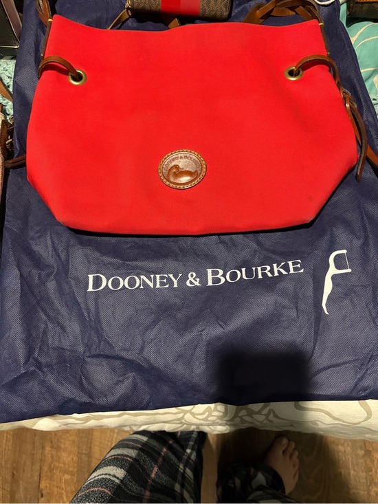 Dooney & Bourke Handbags - Dooney & Bourke Bright Red Drawstring Shoulder Bag